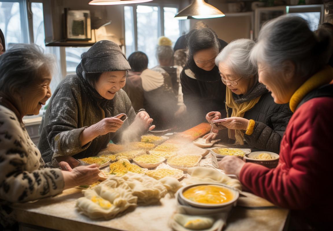 社区活动室飘香韭菜盒子 邻里温情暖冬日 外卖骑手共享特别午餐